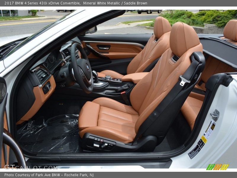 Mineral White Metallic / Saddle Brown 2017 BMW 4 Series 430i xDrive Convertible
