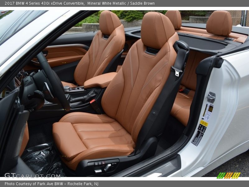 Mineral White Metallic / Saddle Brown 2017 BMW 4 Series 430i xDrive Convertible