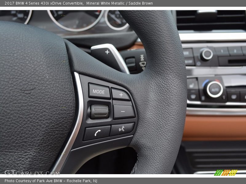 Mineral White Metallic / Saddle Brown 2017 BMW 4 Series 430i xDrive Convertible