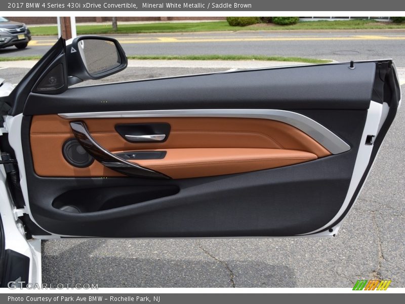 Mineral White Metallic / Saddle Brown 2017 BMW 4 Series 430i xDrive Convertible