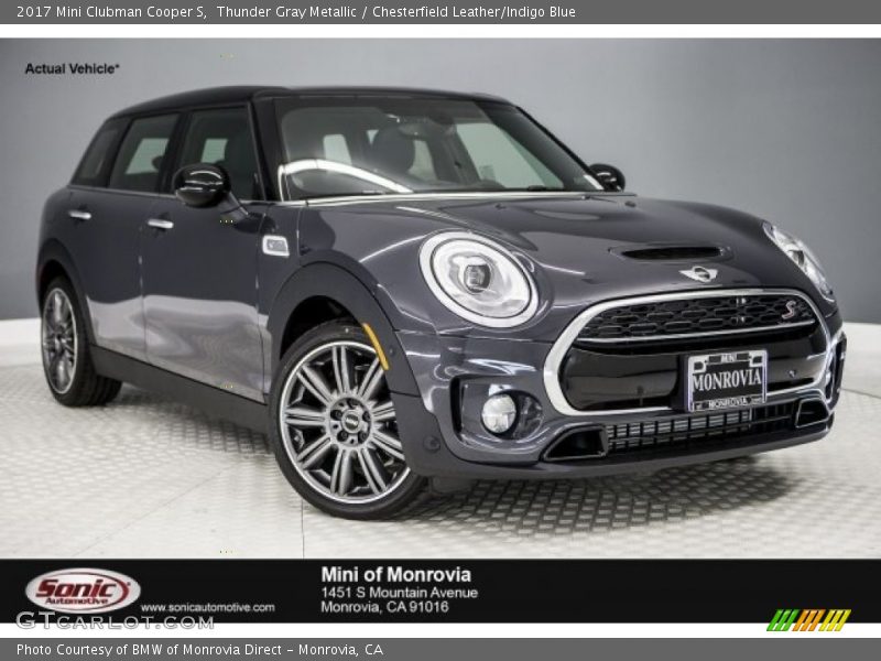 Thunder Gray Metallic / Chesterfield Leather/Indigo Blue 2017 Mini Clubman Cooper S