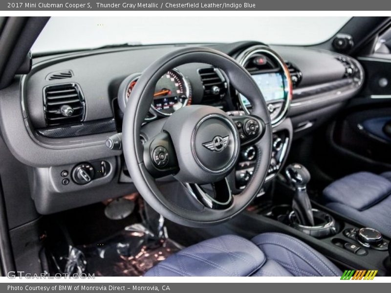 Thunder Gray Metallic / Chesterfield Leather/Indigo Blue 2017 Mini Clubman Cooper S