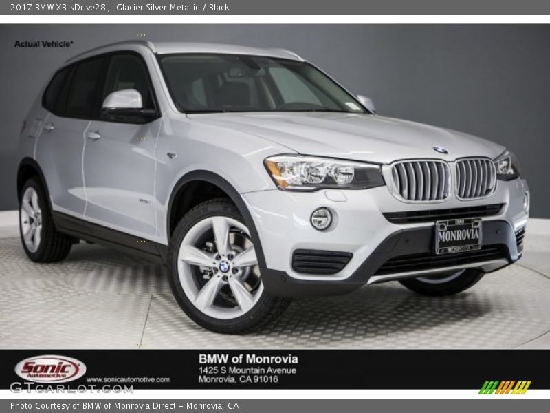Glacier Silver Metallic / Black 2017 BMW X3 sDrive28i
