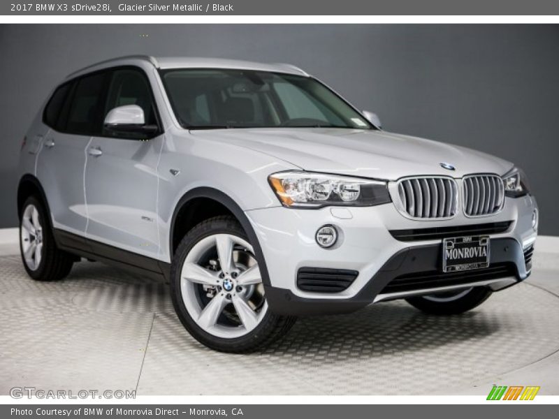 Glacier Silver Metallic / Black 2017 BMW X3 sDrive28i