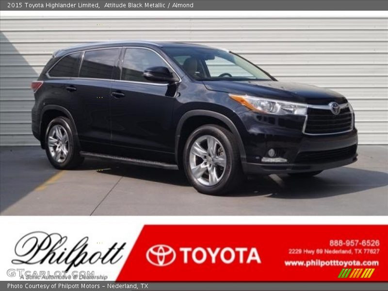 Attitude Black Metallic / Almond 2015 Toyota Highlander Limited