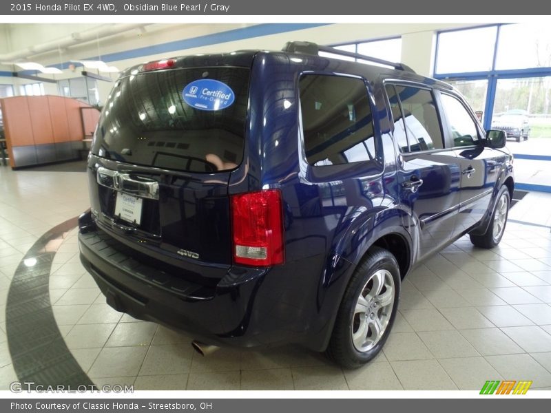 Obsidian Blue Pearl / Gray 2015 Honda Pilot EX 4WD