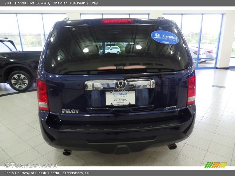 Obsidian Blue Pearl / Gray 2015 Honda Pilot EX 4WD