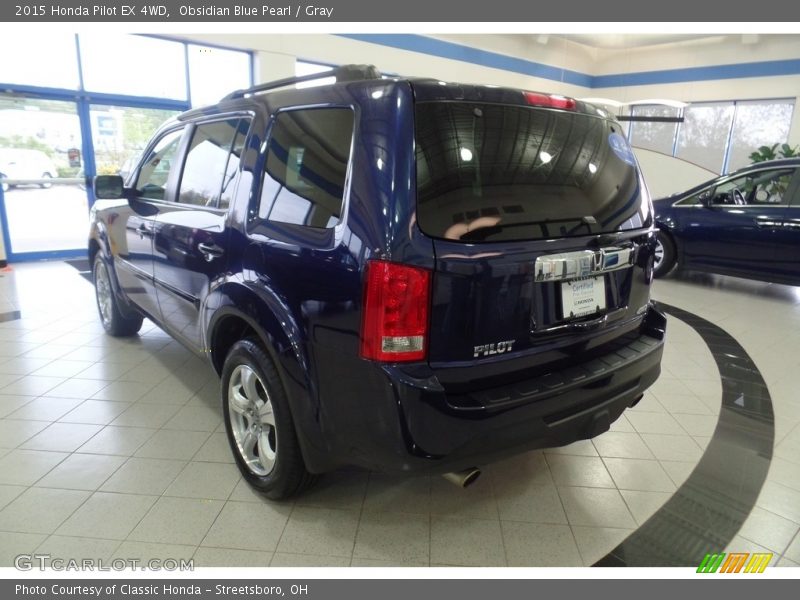 Obsidian Blue Pearl / Gray 2015 Honda Pilot EX 4WD