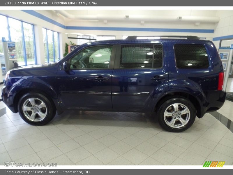 Obsidian Blue Pearl / Gray 2015 Honda Pilot EX 4WD