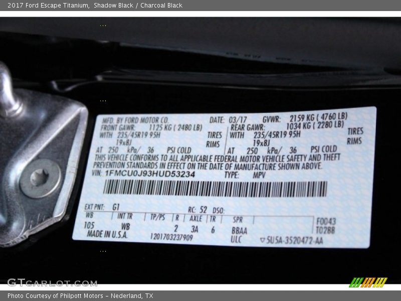 Shadow Black / Charcoal Black 2017 Ford Escape Titanium
