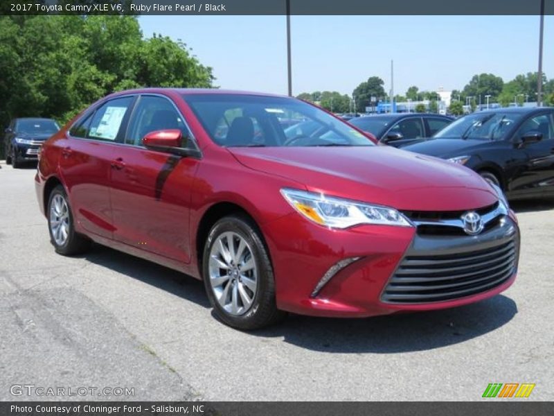 Ruby Flare Pearl / Black 2017 Toyota Camry XLE V6