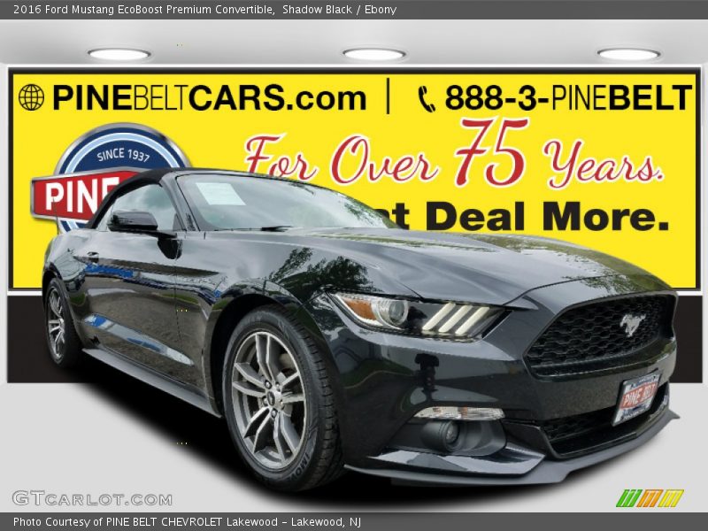 Shadow Black / Ebony 2016 Ford Mustang EcoBoost Premium Convertible