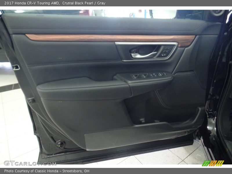 Crystal Black Pearl / Gray 2017 Honda CR-V Touring AWD