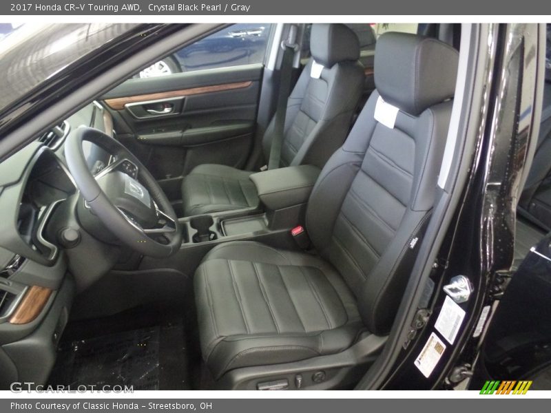 Crystal Black Pearl / Gray 2017 Honda CR-V Touring AWD