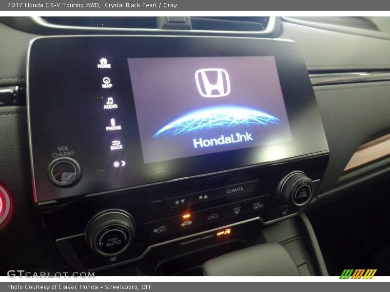Crystal Black Pearl / Gray 2017 Honda CR-V Touring AWD