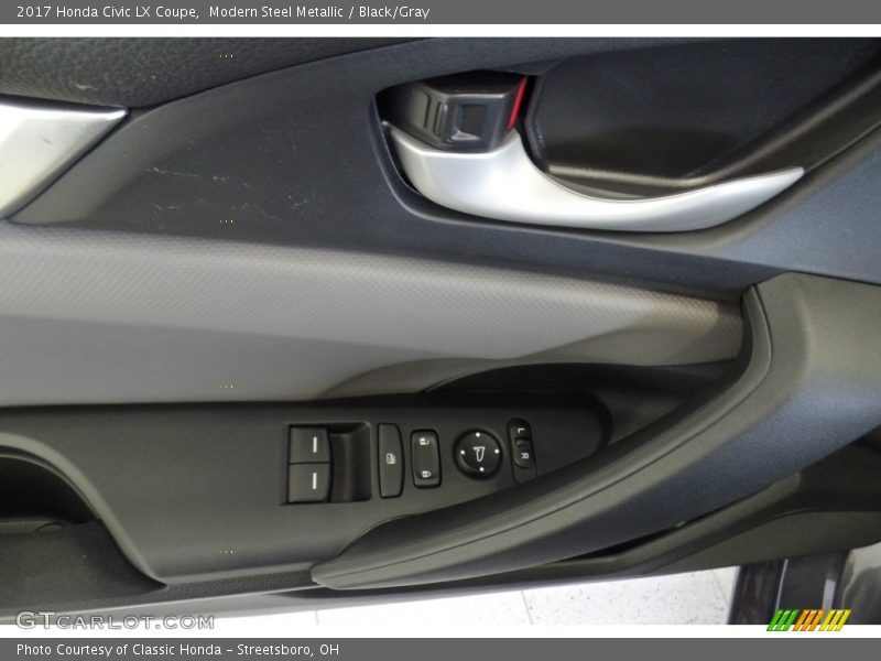 Modern Steel Metallic / Black/Gray 2017 Honda Civic LX Coupe