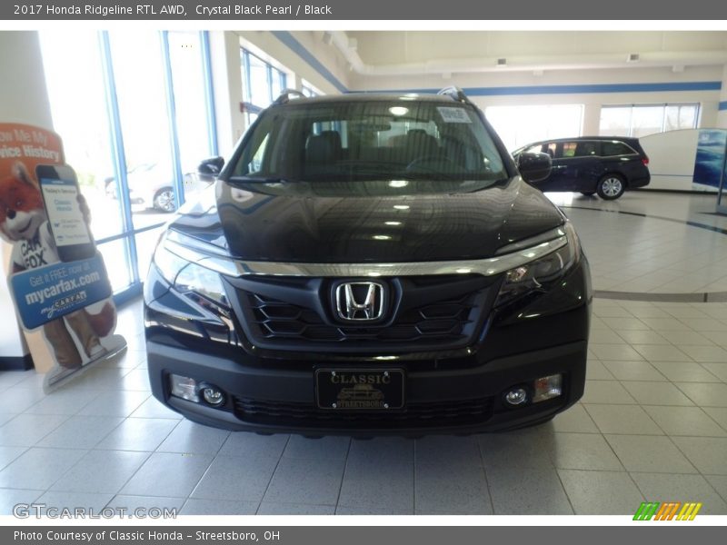 Crystal Black Pearl / Black 2017 Honda Ridgeline RTL AWD