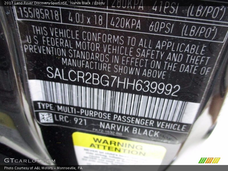 Narvik Black / Ebony 2017 Land Rover Discovery Sport HSE