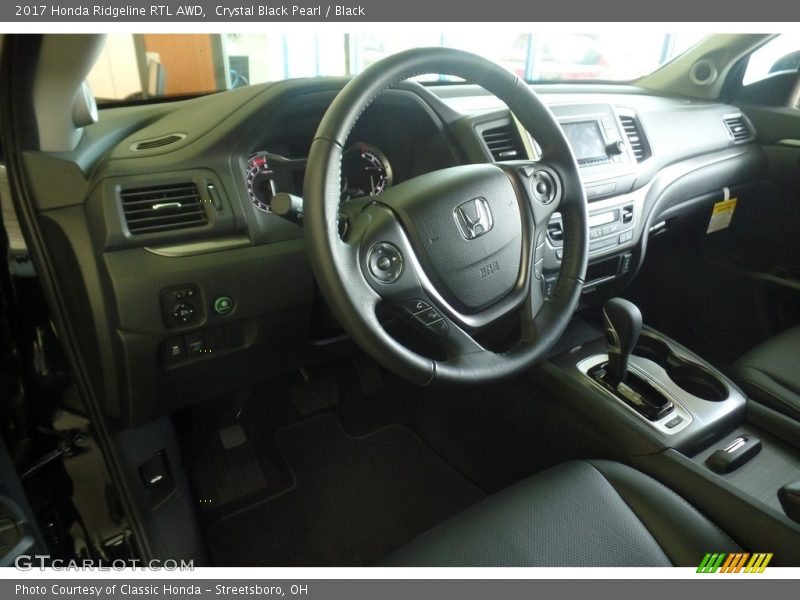 Crystal Black Pearl / Black 2017 Honda Ridgeline RTL AWD