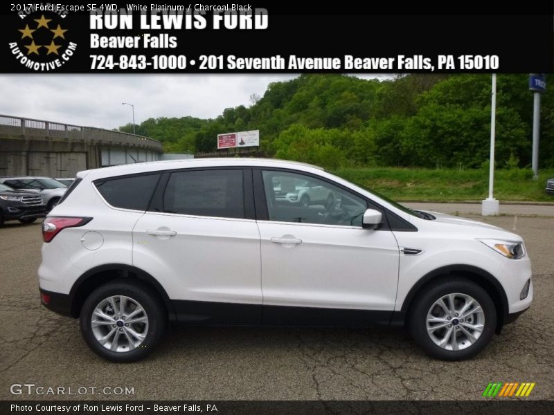 White Platinum / Charcoal Black 2017 Ford Escape SE 4WD