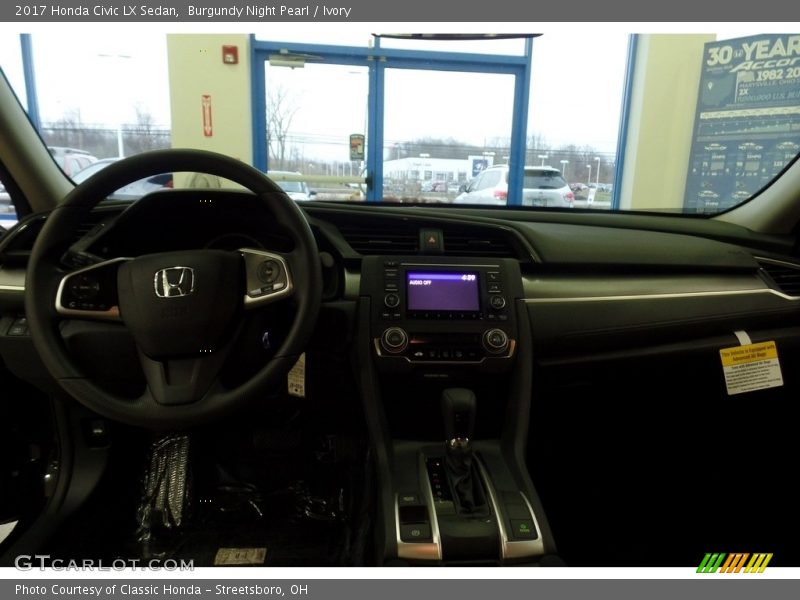 Burgundy Night Pearl / Ivory 2017 Honda Civic LX Sedan