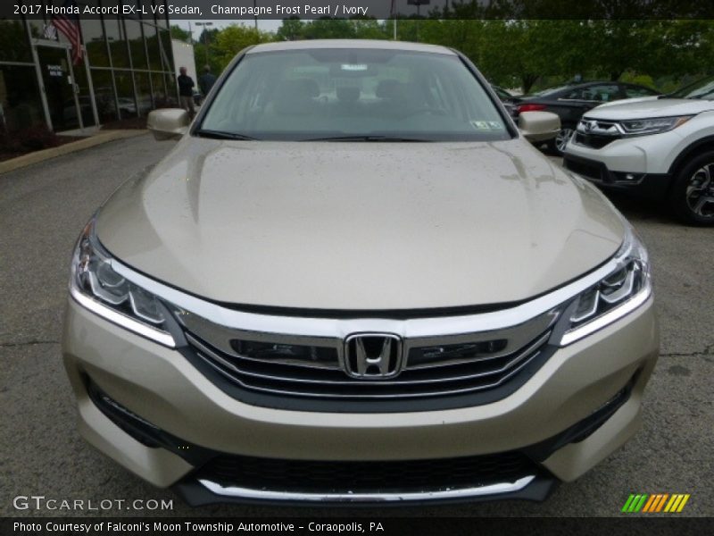 Champagne Frost Pearl / Ivory 2017 Honda Accord EX-L V6 Sedan