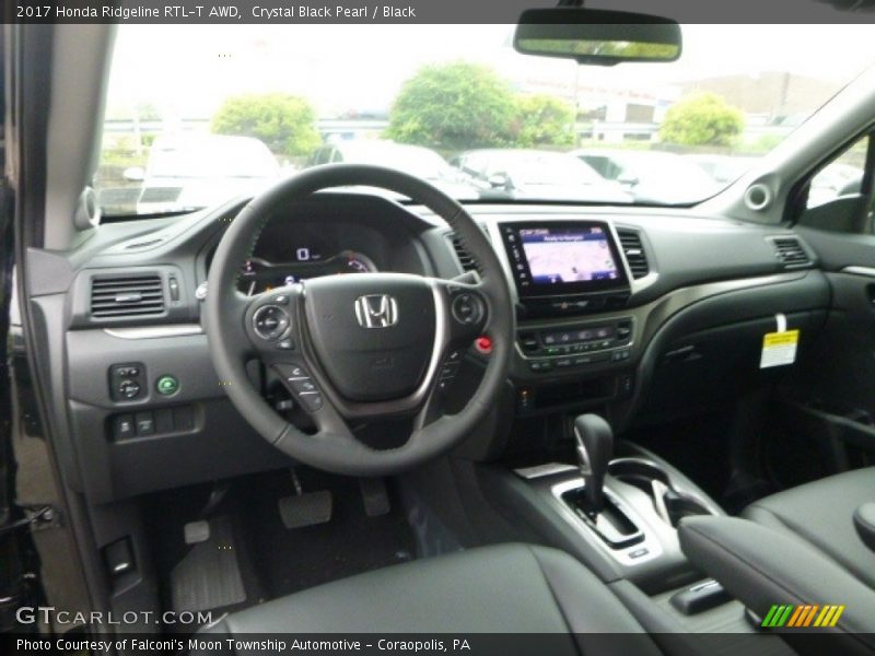 Crystal Black Pearl / Black 2017 Honda Ridgeline RTL-T AWD