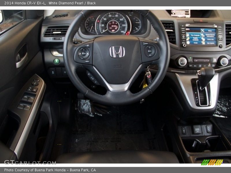 White Diamond Pearl / Black 2014 Honda CR-V EX-L