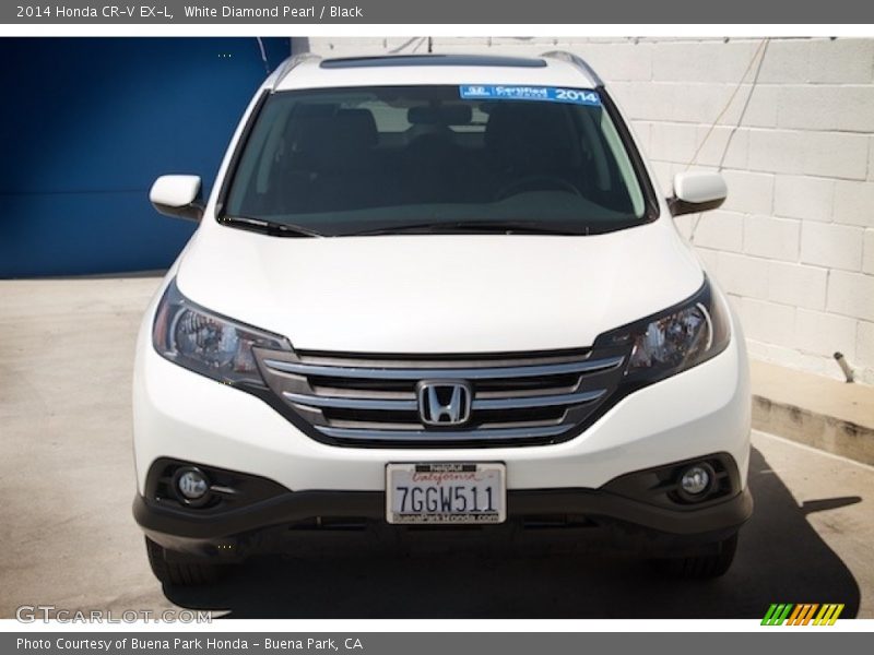 White Diamond Pearl / Black 2014 Honda CR-V EX-L