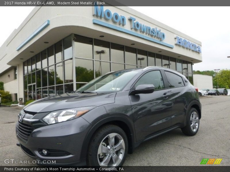 Modern Steel Metallic / Black 2017 Honda HR-V EX-L AWD