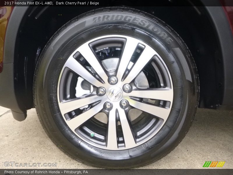 Dark Cherry Pearl / Beige 2017 Honda Pilot EX-L AWD