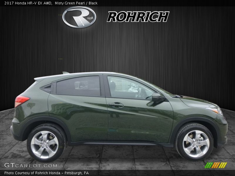 Misty Green Pearl / Black 2017 Honda HR-V EX AWD