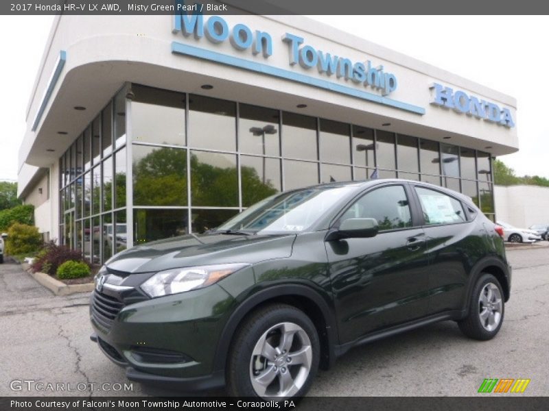 Misty Green Pearl / Black 2017 Honda HR-V LX AWD