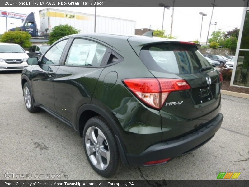 Misty Green Pearl / Black 2017 Honda HR-V LX AWD