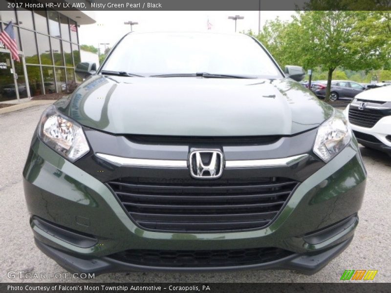 Misty Green Pearl / Black 2017 Honda HR-V LX AWD