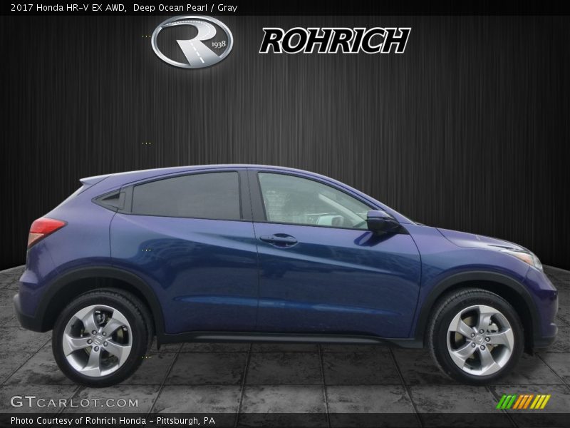 Deep Ocean Pearl / Gray 2017 Honda HR-V EX AWD
