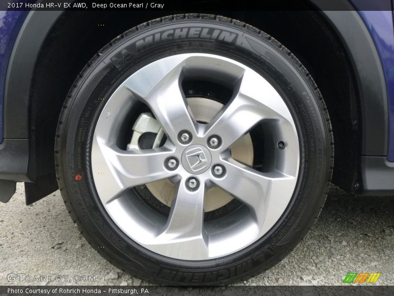 Deep Ocean Pearl / Gray 2017 Honda HR-V EX AWD