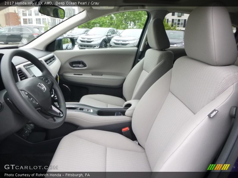 Deep Ocean Pearl / Gray 2017 Honda HR-V EX AWD