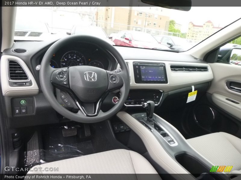 Deep Ocean Pearl / Gray 2017 Honda HR-V EX AWD