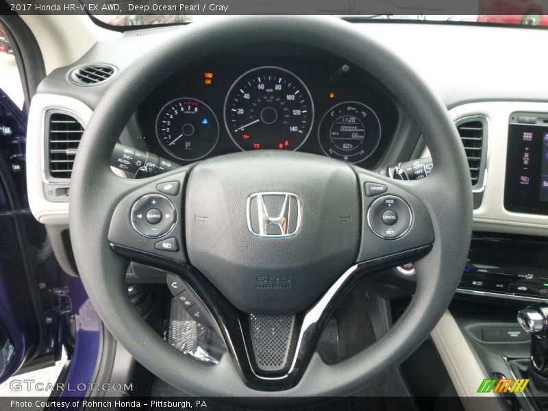Deep Ocean Pearl / Gray 2017 Honda HR-V EX AWD