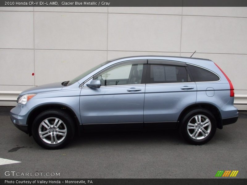 Glacier Blue Metallic / Gray 2010 Honda CR-V EX-L AWD