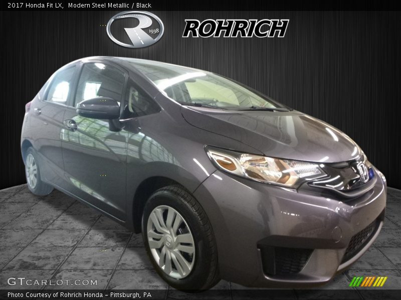 Modern Steel Metallic / Black 2017 Honda Fit LX