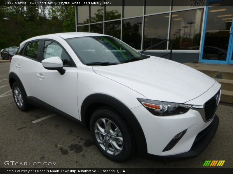 Crystal White Pearl Mica / Black 2017 Mazda CX-3 Sport AWD