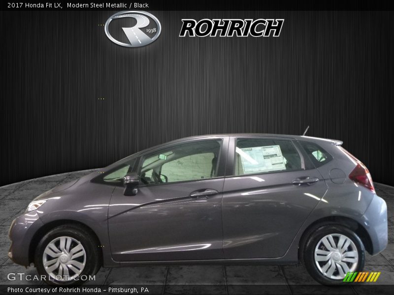 Modern Steel Metallic / Black 2017 Honda Fit LX
