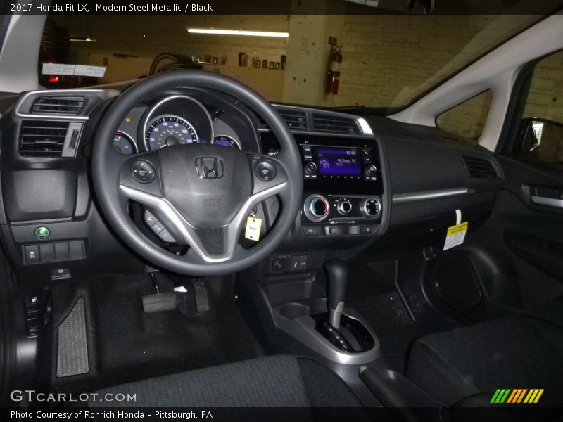Modern Steel Metallic / Black 2017 Honda Fit LX