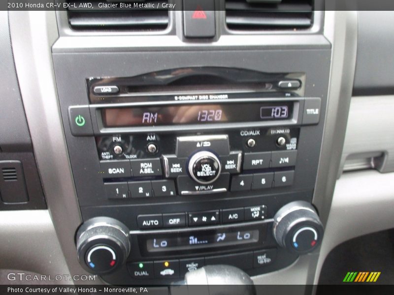 Glacier Blue Metallic / Gray 2010 Honda CR-V EX-L AWD