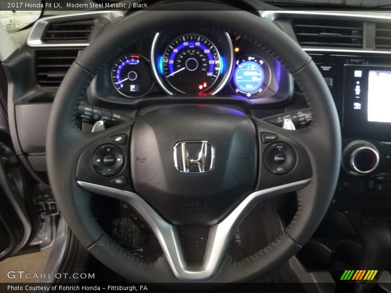 Modern Steel Metallic / Black 2017 Honda Fit LX