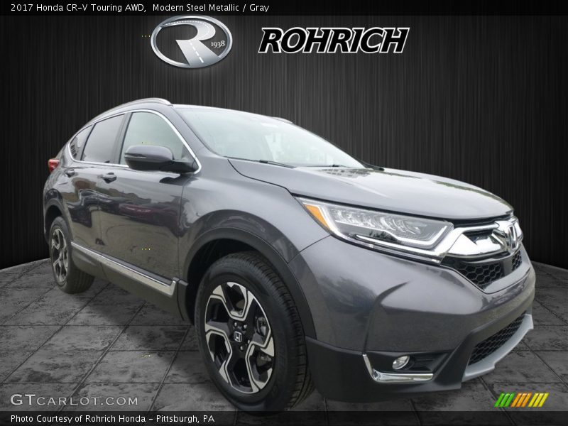 Modern Steel Metallic / Gray 2017 Honda CR-V Touring AWD