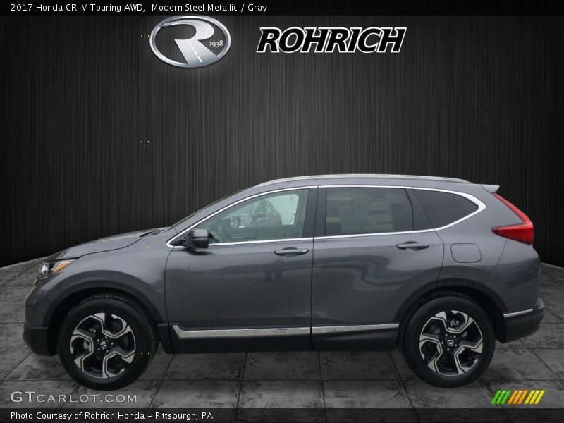 Modern Steel Metallic / Gray 2017 Honda CR-V Touring AWD