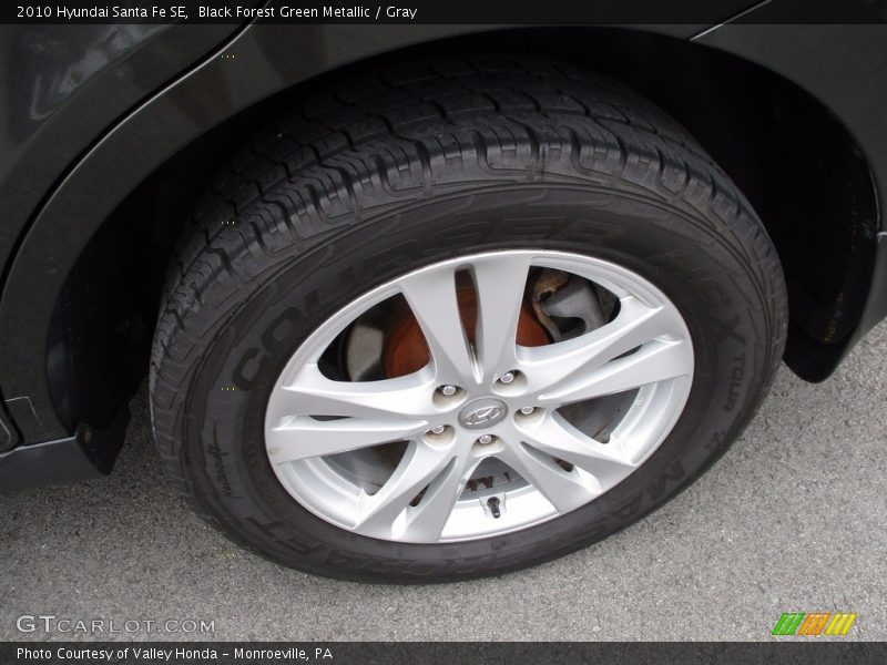 Black Forest Green Metallic / Gray 2010 Hyundai Santa Fe SE